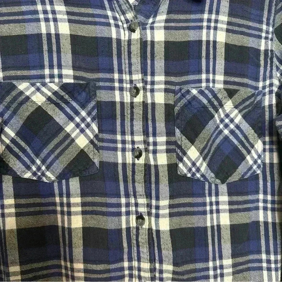 Wind River Button Up Plaid Shirt Front Pockets Blue / White / Black Size XL - Picture 3 of 16